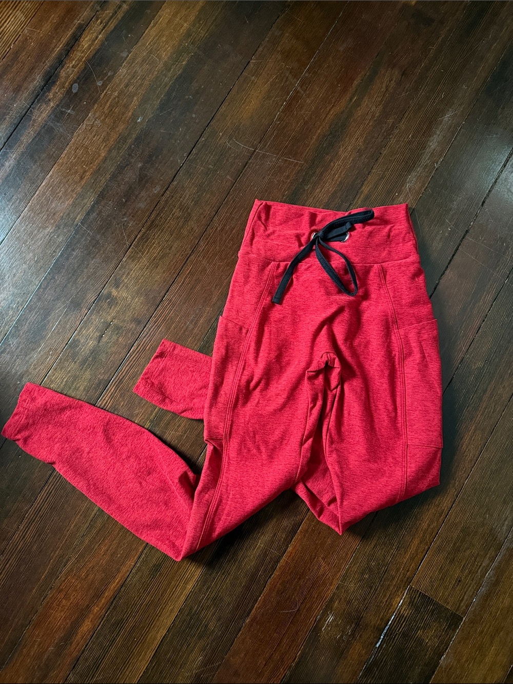Bombshell Sportswear Red Drawstring Active Leggings